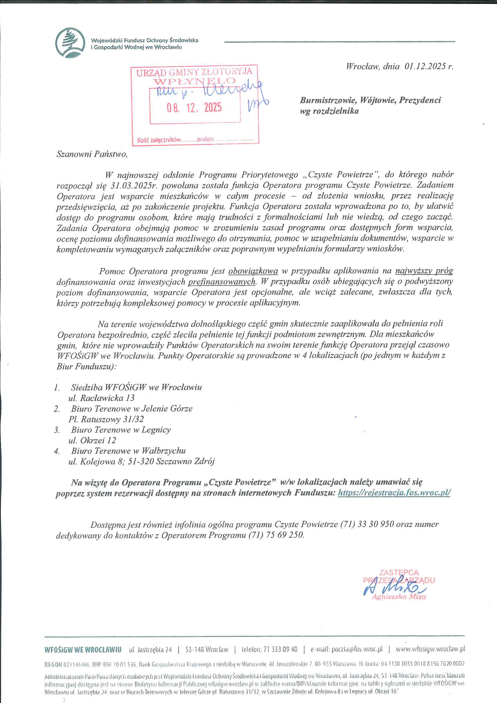 Operator czyste powietrze