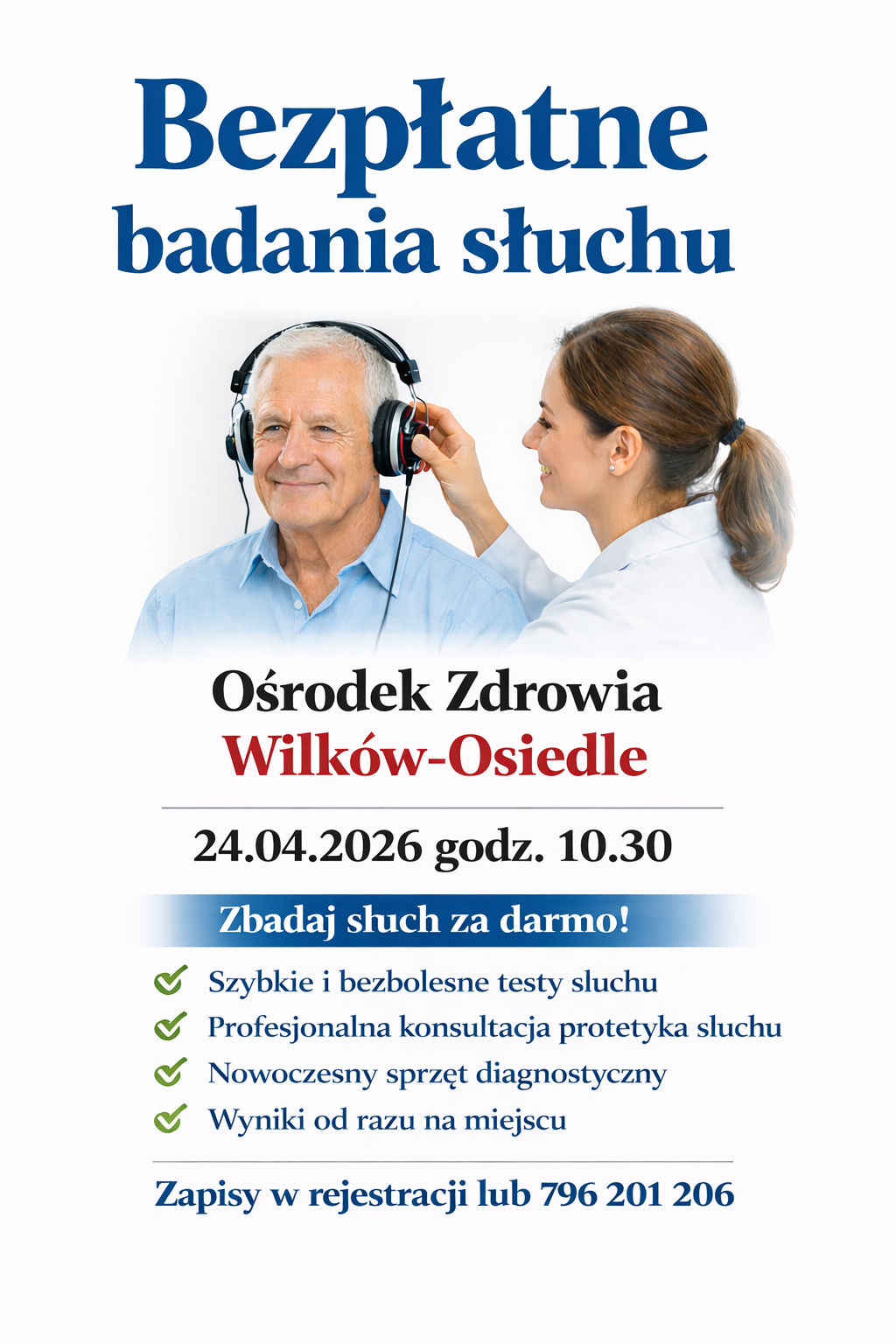 Bezpłatne badania słuchu w Wilków Osiedle